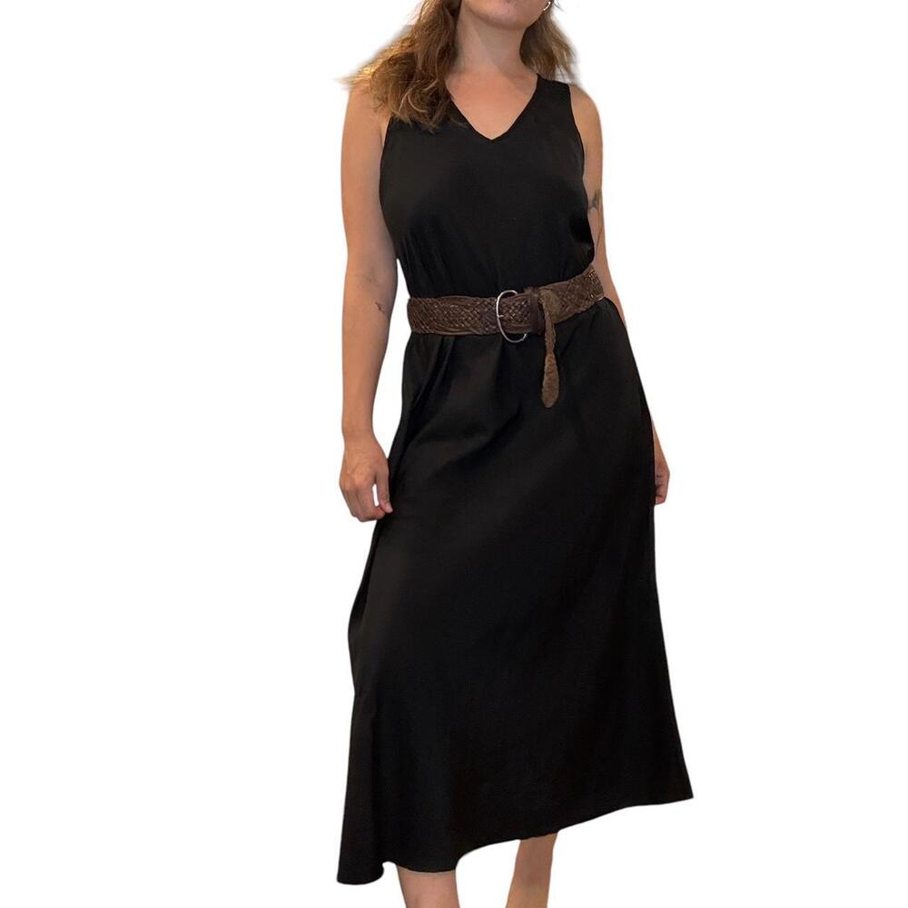 Vintage Black Slip Dress, medium